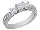 Picture of Vintage Style Three Stone Diamond Engagement Ring